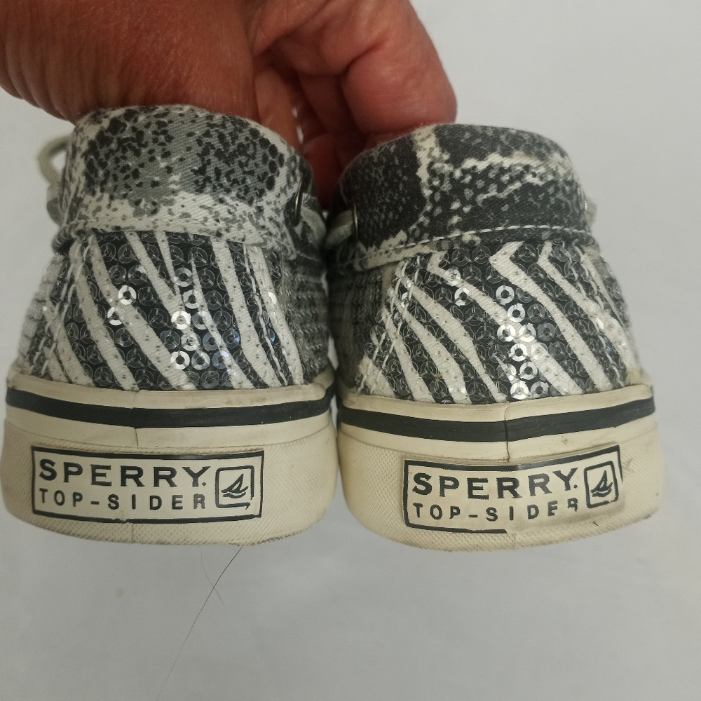 Sperry Zebra And Leopard Print Sequined Top Sider… - image 7